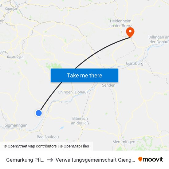 Gemarkung Pflummern to Verwaltungsgemeinschaft Giengen An Der Brenz map