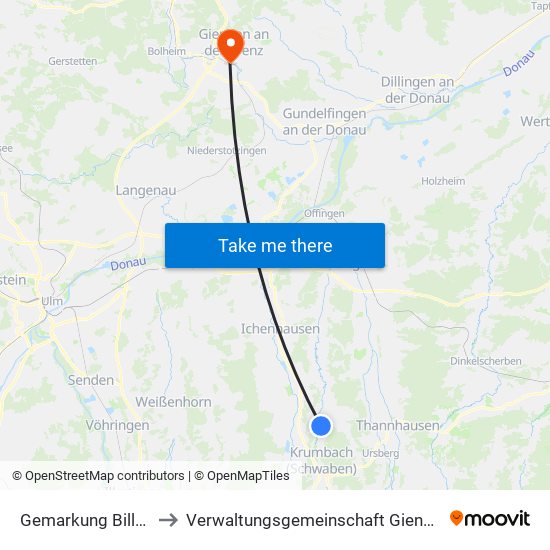 Gemarkung Billenhausen to Verwaltungsgemeinschaft Giengen An Der Brenz map