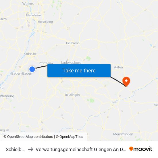 Schielberg to Verwaltungsgemeinschaft Giengen An Der Brenz map