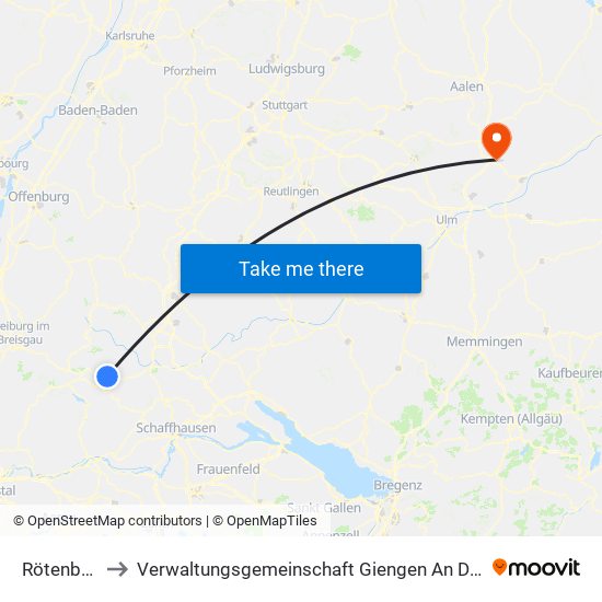 Rötenbach to Verwaltungsgemeinschaft Giengen An Der Brenz map