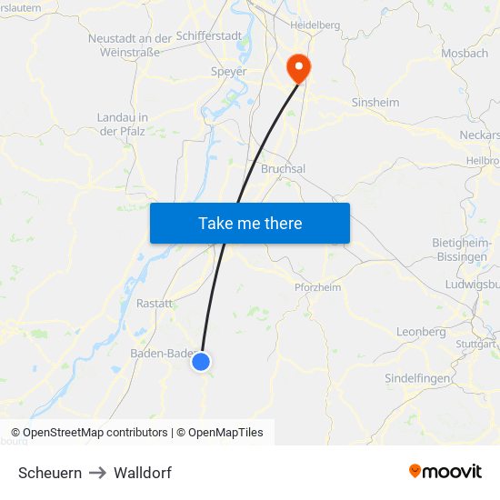 Scheuern to Walldorf map