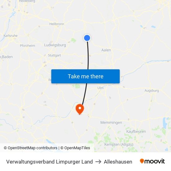 Verwaltungsverband Limpurger Land to Alleshausen map