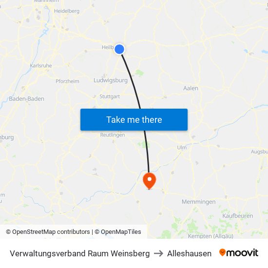 Verwaltungsverband Raum Weinsberg to Alleshausen map