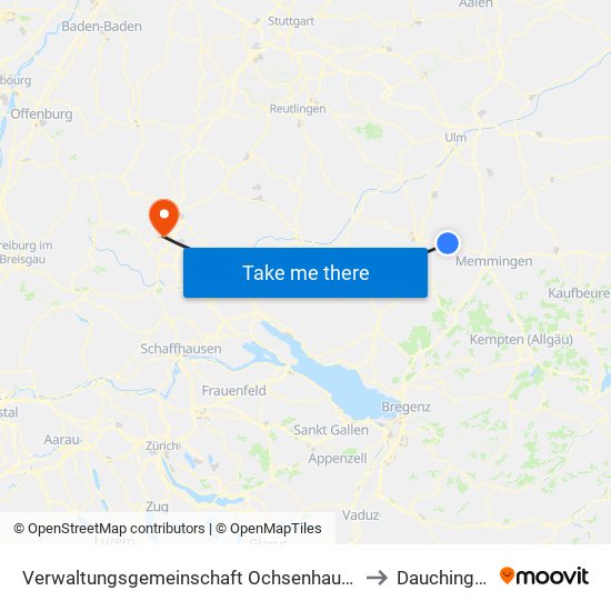 Verwaltungsgemeinschaft Ochsenhausen to Dauchingen map