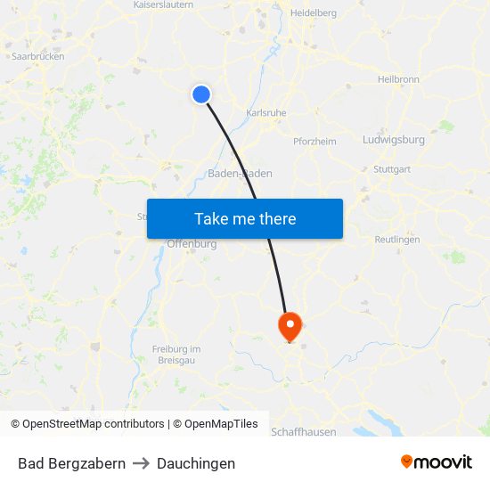 Bad Bergzabern to Dauchingen map