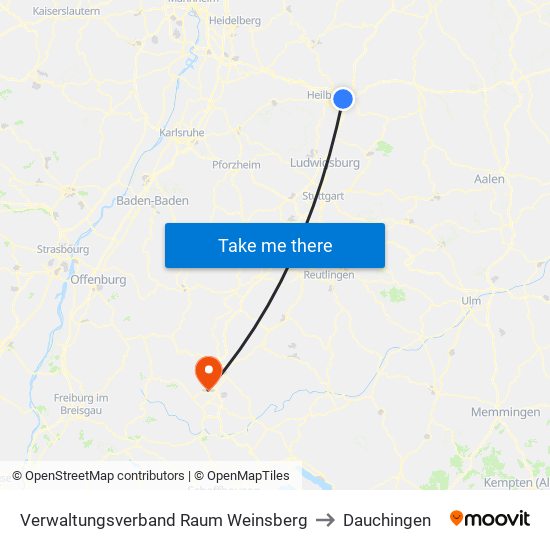 Verwaltungsverband Raum Weinsberg to Dauchingen map