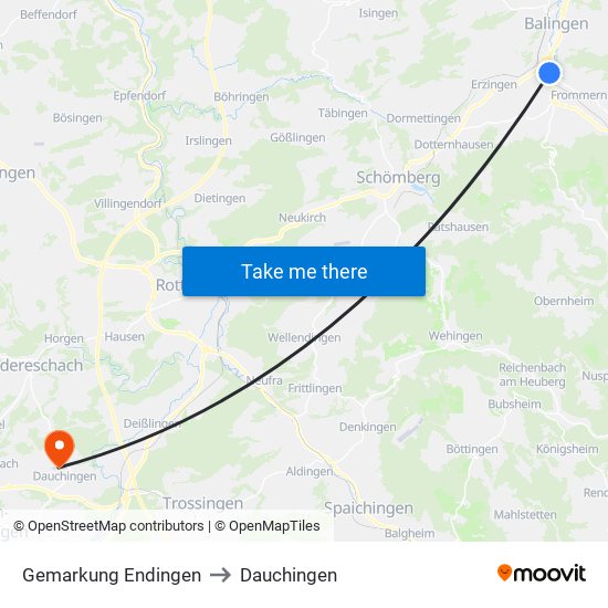 Gemarkung Endingen to Dauchingen map