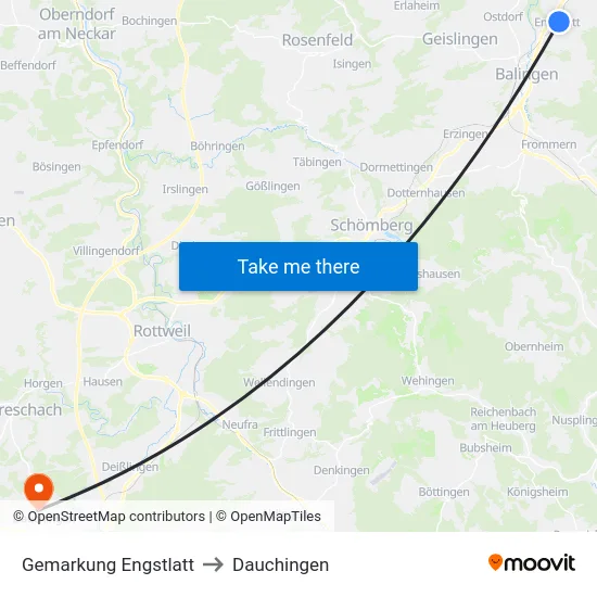 Gemarkung Engstlatt to Dauchingen map