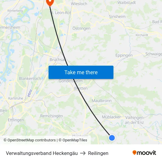 Verwaltungsverband Heckengäu to Reilingen map