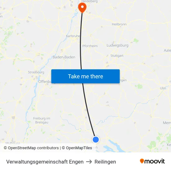 Verwaltungsgemeinschaft Engen to Reilingen map