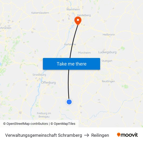 Verwaltungsgemeinschaft Schramberg to Reilingen map