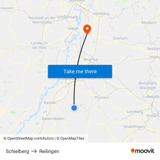 Schielberg to Reilingen map