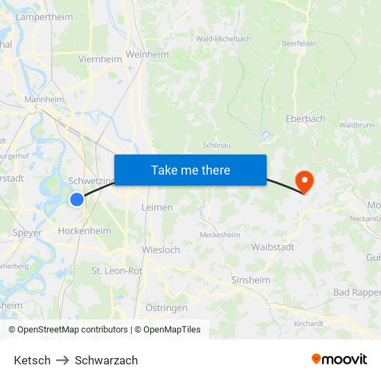 Ketsch to Schwarzach map