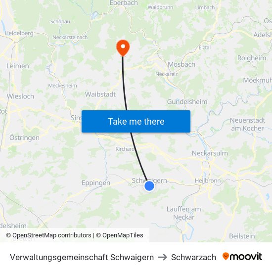 Verwaltungsgemeinschaft Schwaigern to Schwarzach map