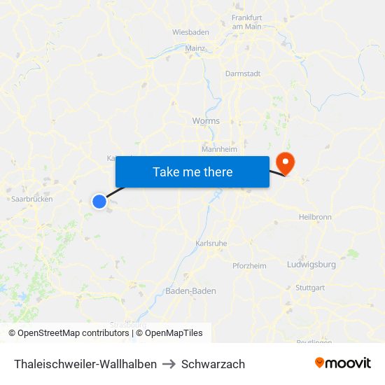 Thaleischweiler-Wallhalben to Schwarzach map