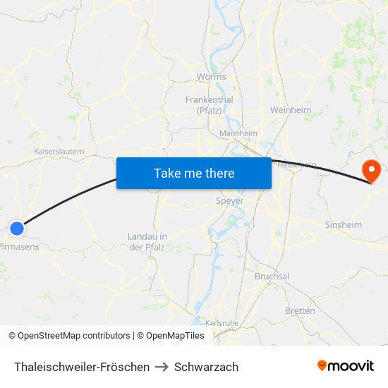 Thaleischweiler-Fröschen to Schwarzach map