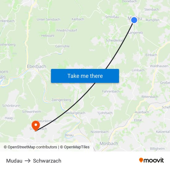 Mudau to Schwarzach map