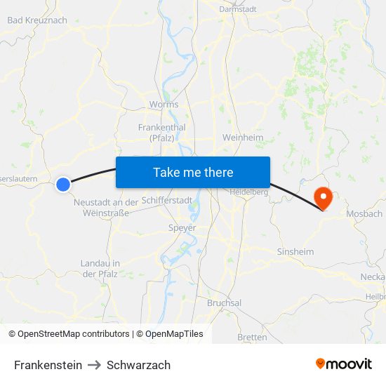 Frankenstein to Schwarzach map