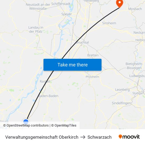 Verwaltungsgemeinschaft Oberkirch to Schwarzach map