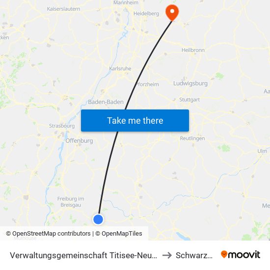 Verwaltungsgemeinschaft Titisee-Neustadt to Schwarzach map