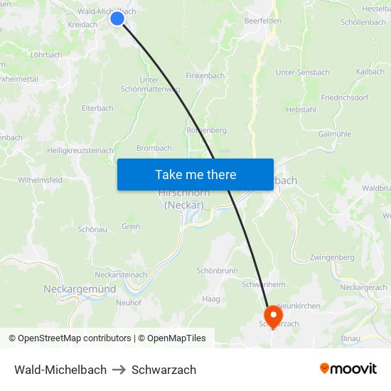 Wald-Michelbach to Schwarzach map