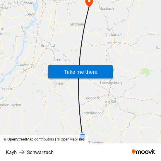 Kayh to Schwarzach map