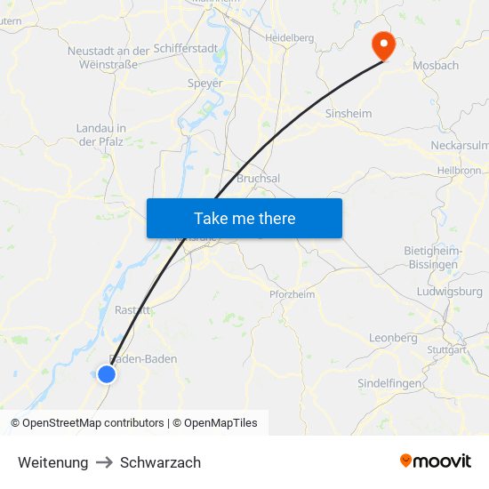 Weitenung to Schwarzach map