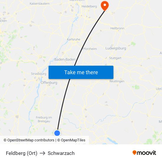 Feldberg (Ort) to Schwarzach map