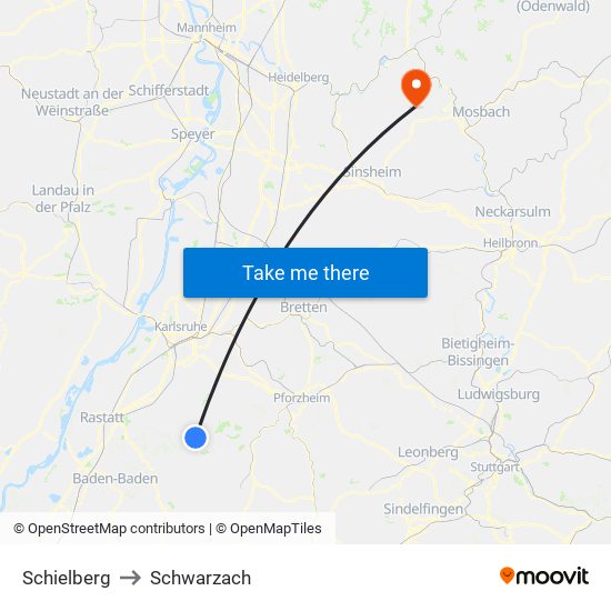 Schielberg to Schwarzach map