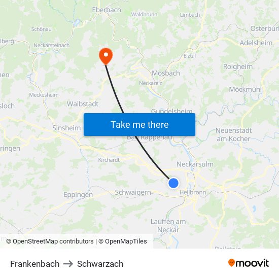 Frankenbach to Schwarzach map