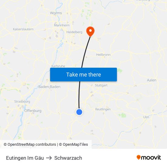 Eutingen Im Gäu to Schwarzach map