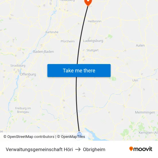 Verwaltungsgemeinschaft Höri to Obrigheim map