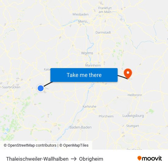 Thaleischweiler-Wallhalben to Obrigheim map