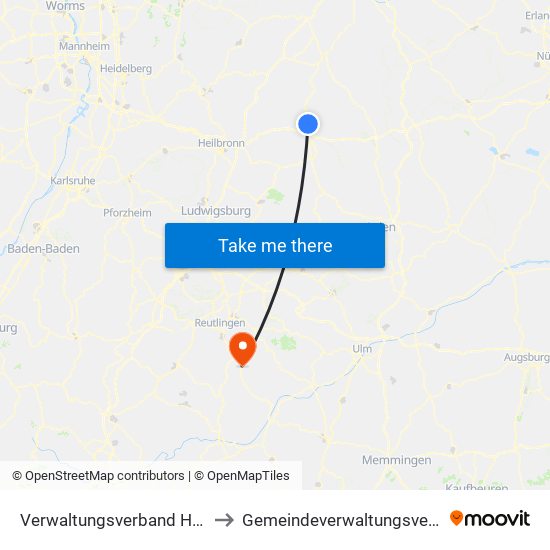 Verwaltungsverband Hohenloher Ebene to Gemeindeverwaltungsverband Engstingen map