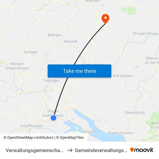 Verwaltungsgemeinschaft Singen (Hohentwiel) to Gemeindeverwaltungsverband Engstingen map