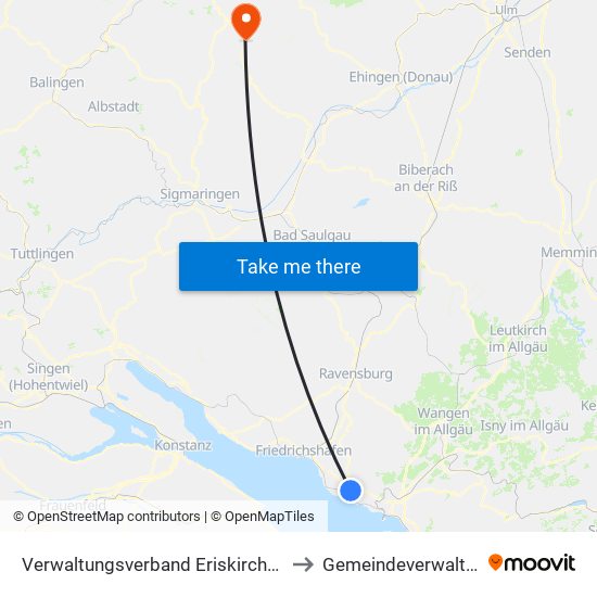 Verwaltungsverband Eriskirch-Kressbronn am Bodensee-Langenargen to Gemeindeverwaltungsverband Engstingen map
