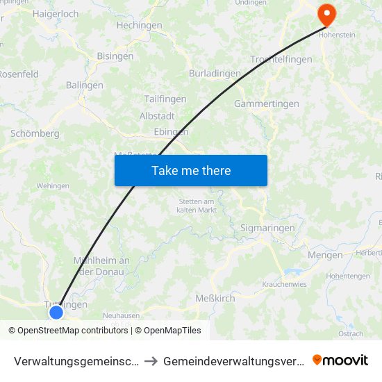 Verwaltungsgemeinschaft Tuttlingen to Gemeindeverwaltungsverband Engstingen map