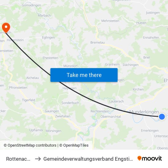 Rottenacker to Gemeindeverwaltungsverband Engstingen map