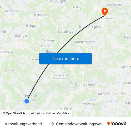 Verwaltungsverband Donau-Heuberg to Gemeindeverwaltungsverband Engstingen map
