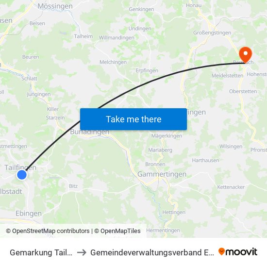 Gemarkung Tailfingen to Gemeindeverwaltungsverband Engstingen map