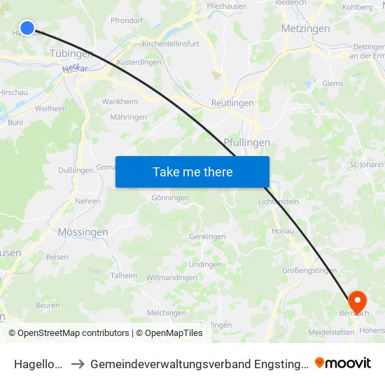 Hagelloch to Gemeindeverwaltungsverband Engstingen map