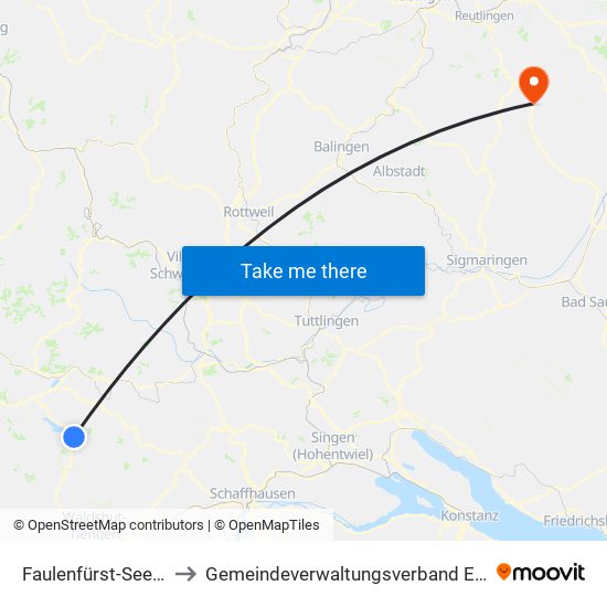 Faulenfürst-Seebrugg to Gemeindeverwaltungsverband Engstingen map