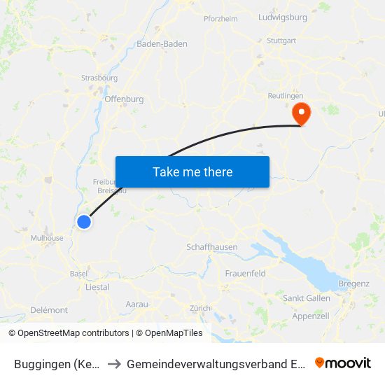 Buggingen (Kernort) to Gemeindeverwaltungsverband Engstingen map