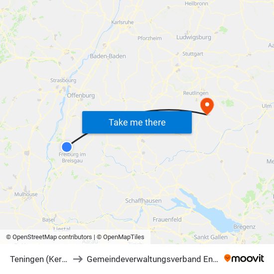 Teningen (Kernort) to Gemeindeverwaltungsverband Engstingen map