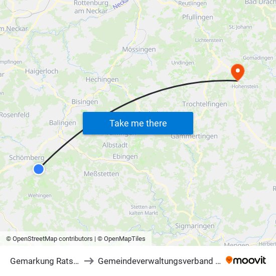 Gemarkung Ratshausen to Gemeindeverwaltungsverband Engstingen map