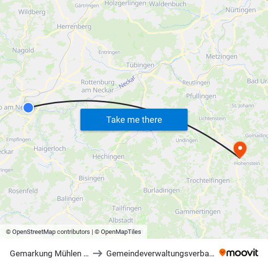 Gemarkung Mühlen am Neckar to Gemeindeverwaltungsverband Engstingen map