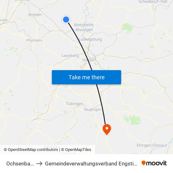 Ochsenbach to Gemeindeverwaltungsverband Engstingen map