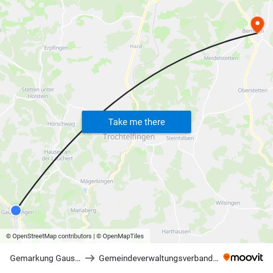 Gemarkung Gauselfingen to Gemeindeverwaltungsverband Engstingen map