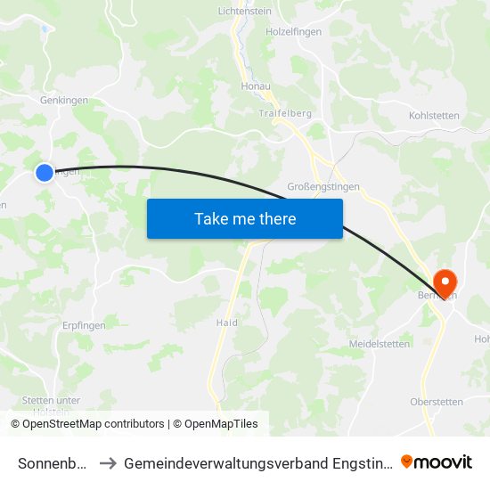 Sonnenbühl to Gemeindeverwaltungsverband Engstingen map