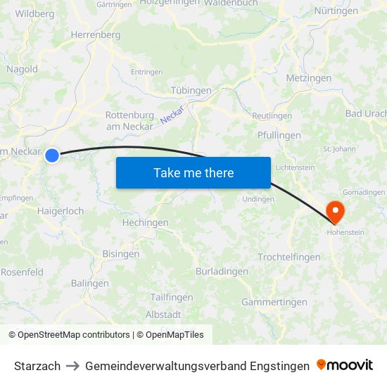 Starzach to Gemeindeverwaltungsverband Engstingen map